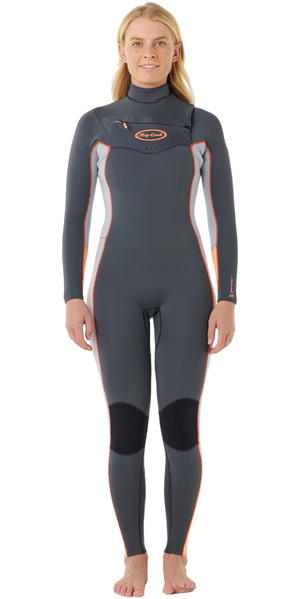 2025 Rip Curl Mujer Dawn Patrol Pro 3/2mm Chest Zip Neopreno 16UWFS - Charcoal